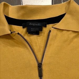 ZegnaS gorgeous lightweight belly yellow xl zippered polo